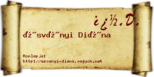 Ásványi Diána névjegykártya