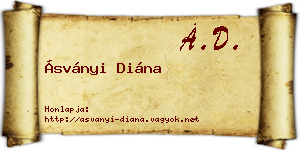 Ásványi Diána névjegykártya