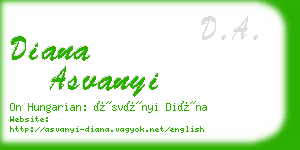 diana asvanyi business card